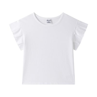 Camiseta Blanca Volantes para Niña Newness