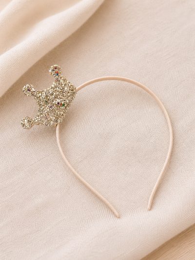 Diadema Corona Glitter Dorada Siena