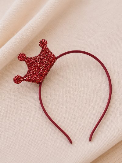 Diadema Corona Glitter Roja Siena