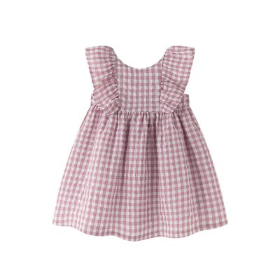 Vestido Cuadros Malva para Niña Newness