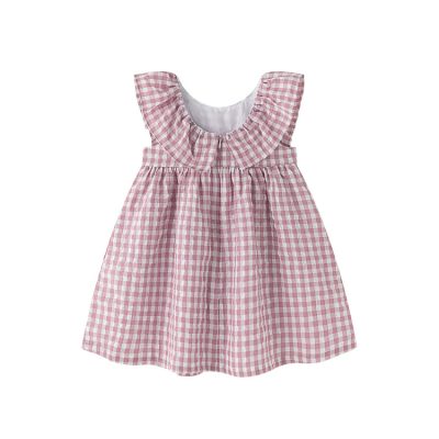 vestido cuadros malva newness 02