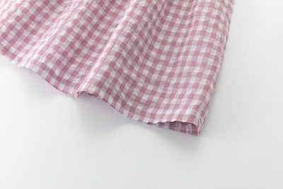 vestido cuadros malva newness 03